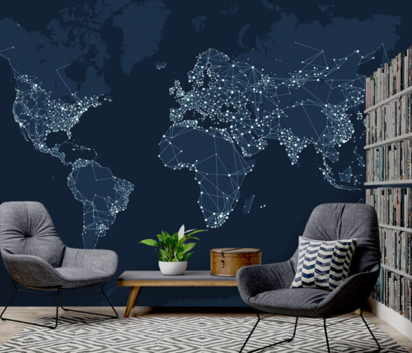 Wall murals Map of the world Wall murals Map of the world