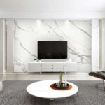Wall murals White marble with subtle gray veins.