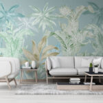 Wall murals Wallpaper with palm trees