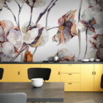 Wall murals Pattern of cotton flowers