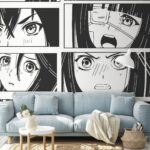 Wall murals Cartoon of a woman's face