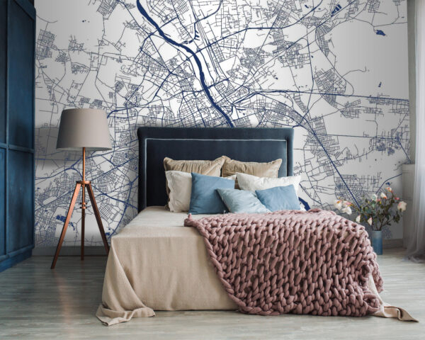 Wall murals Map of a city Wall murals Map of a city