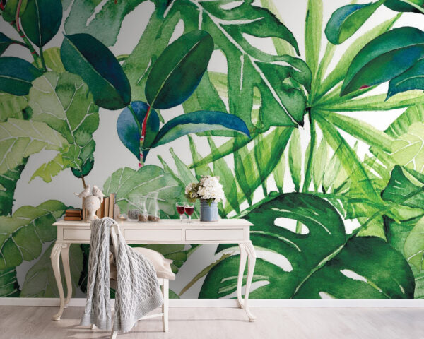 Wall murals Lush leaves in vibrant colors Wall murals Lush leaves in vibrant colors