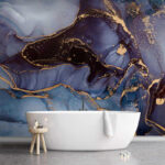 Wall murals Abstract ink pattern with metallic accents
