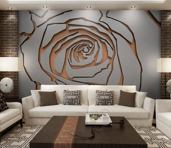 Metallic rose design pattern art Wall murals Metallic rose design pattern art