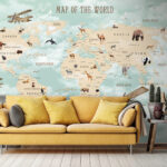 Wall murals Brown bear walking