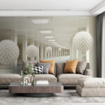 Wall murals White sphere with triangles