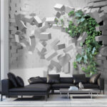 Wall murals White cube on a white surface
