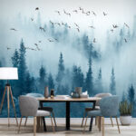 Wall murals Flock of birds flying in the sky