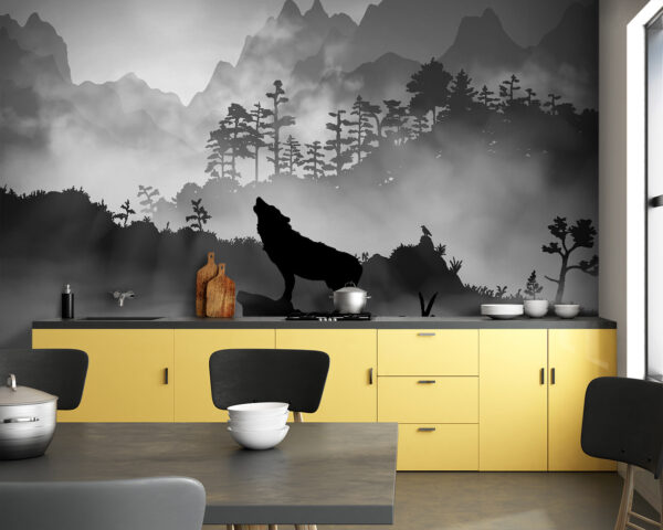 Wall murals Wolf howling at the moon Wall murals Wolf howling at the moon