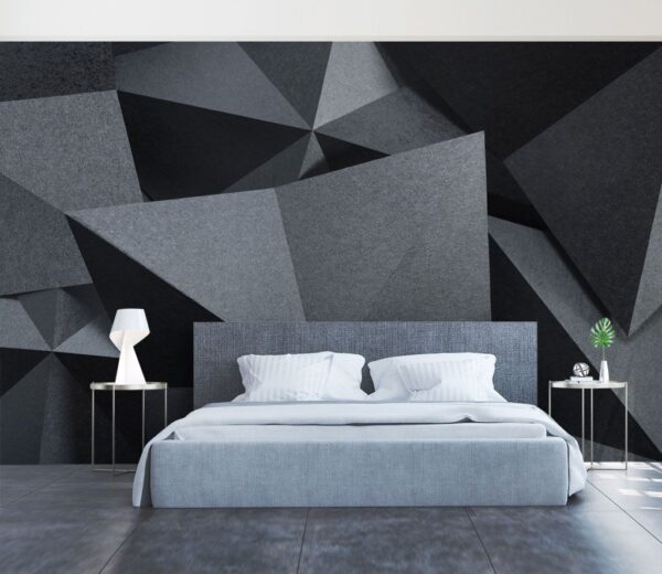 Wall murals Group of black and grey triangles Wall murals Group of black and grey triangles