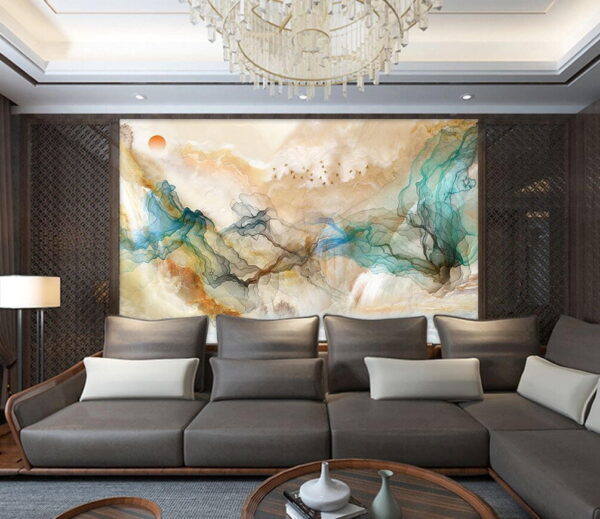 Wall murals Painting of birds flying in the sky Wall murals Painting of birds flying in the sky