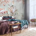 Wall murals Flamingos amidst tropical foliage.