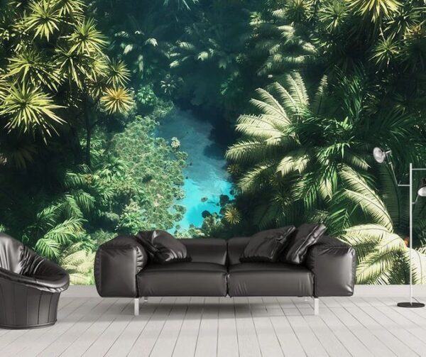 Wall murals River surrounded by trees Wall murals River surrounded by trees