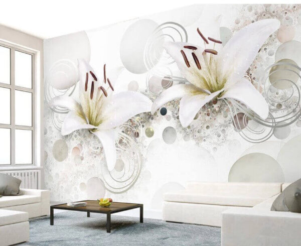 Wall murals Soft petals amidst gentle curves Wall murals Soft petals amidst gentle curves