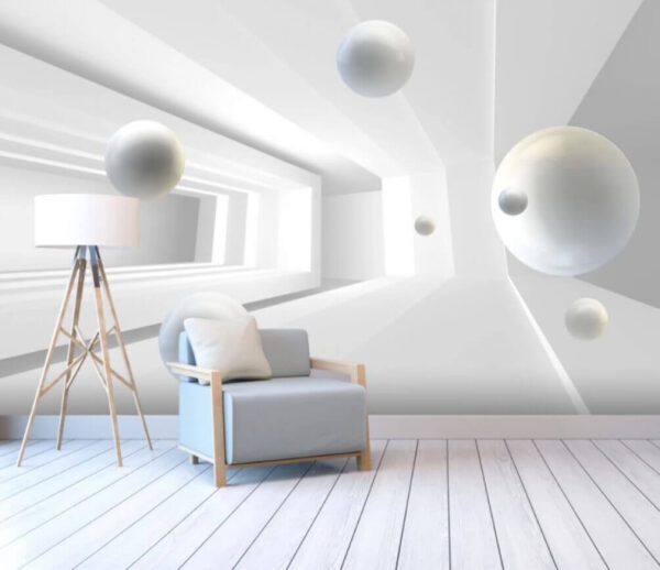 Wall murals White balls in a room Wall murals White balls in a room