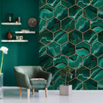 Wall murals Artistic hexagonal pattern in rich tones