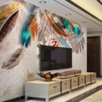 Wall murals Group of colorful feathers