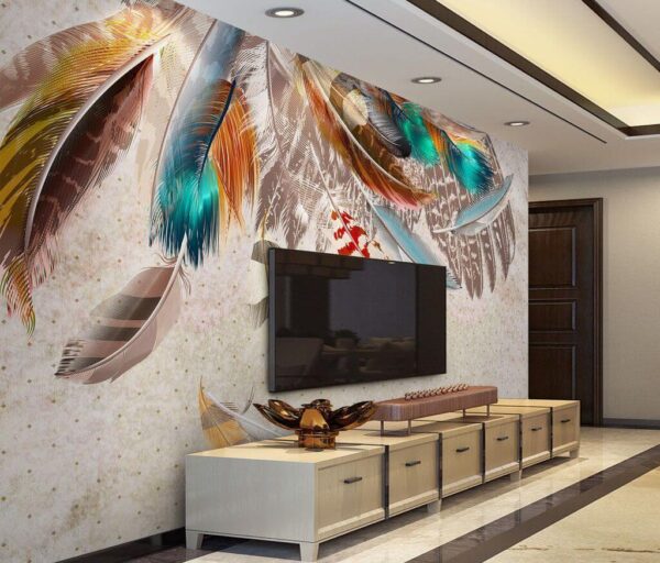 Wall murals Group of colorful feathers Wall murals Group of colorful feathers