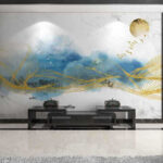 Wall murals Painting of waves and birds