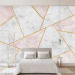 Wall murals Elegant marble and geometric design patterns.