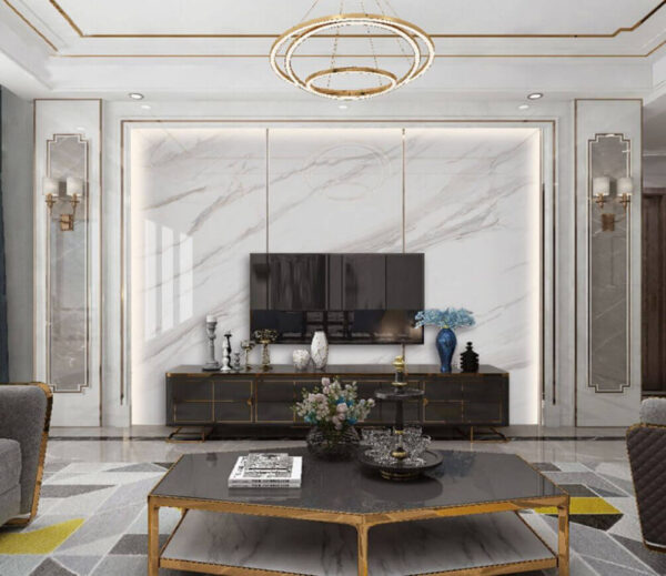 Wall murals White marble with brown veins Wall murals White marble with brown veins
