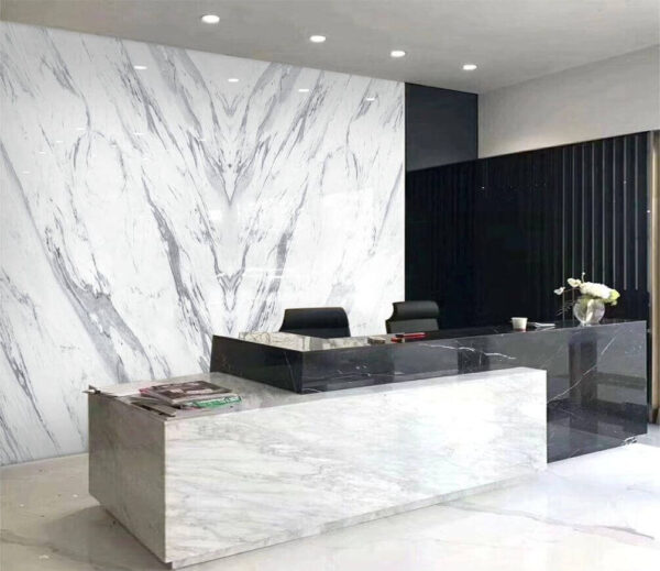 Wall murals White marble surface with black lines Wall murals White marble surface with black lines