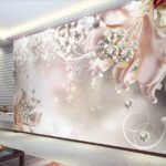Wall murals Sparkling flowers with jeweled accents