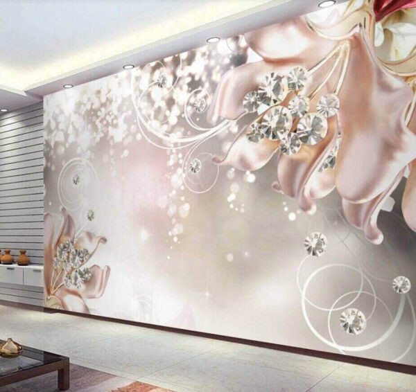 Sparkling flowers with jeweled accents Wall murals Sparkling flowers with jeweled accents