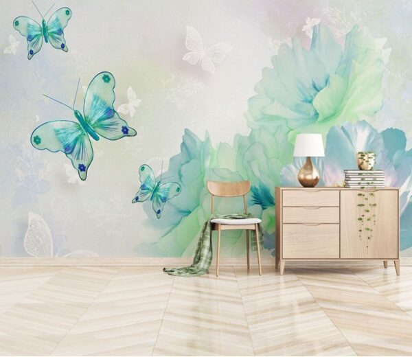 Wall murals Butterflies on a white background