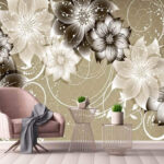 Wall murals Abstract floral pattern with swirls.
