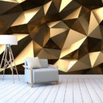 Wall murals Faceted geometric pattern in bronze