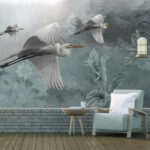 Wall murals Group of birds flying in the sky