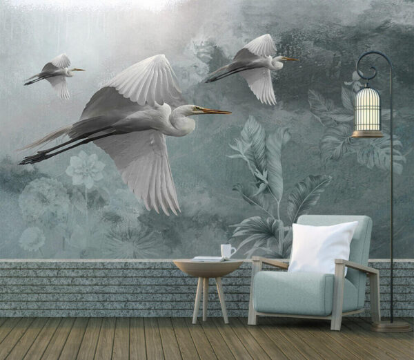 Wall murals Group of birds flying in the sky Wall murals Group of birds flying in the sky