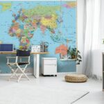 Wall murals Map of australia with black text
