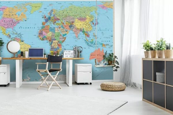 Map of australia with black text Wall murals Map of australia with black text