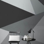 Wall murals Grey and white triangle pattern