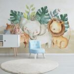 Wall murals Group of animals with crowns