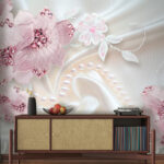 Wall murals Elegant floral design with pearls.