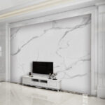 Wall murals White marble with black veins