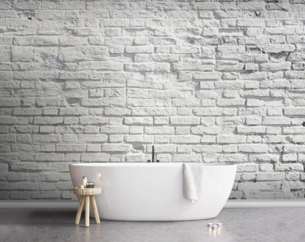 Wall murals White brick wall texture detail. (SKU: u12032)