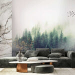 Wall murals Blurry image of a person's face