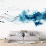 Wall murals Blue smoke and a bird