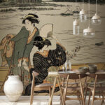 Wall murals Group of women in a boat