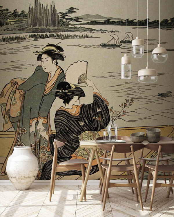 Wall murals Group of women in a boat Wall murals Group of women in a boat
