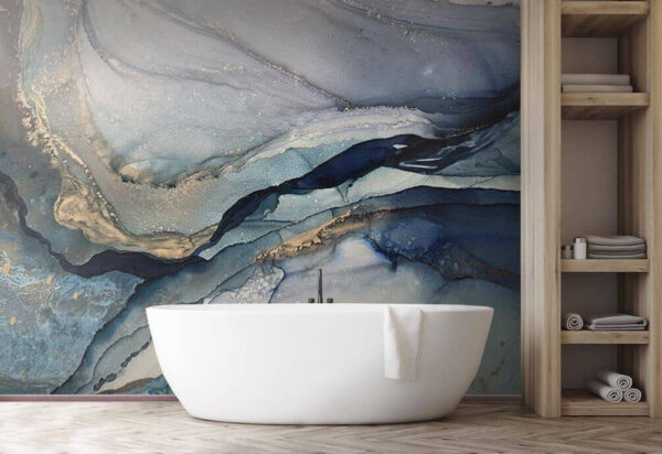 Swirling shades of blue and beige Wall murals Swirling shades of blue and beige