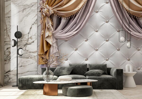 Wall murals Elegant drapes and decorative fabric Wall murals Elegant drapes and decorative fabric
