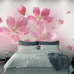 Wall murals Group of pink flowers