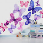 Wall murals Graceful butterflies in delicate hues dance.