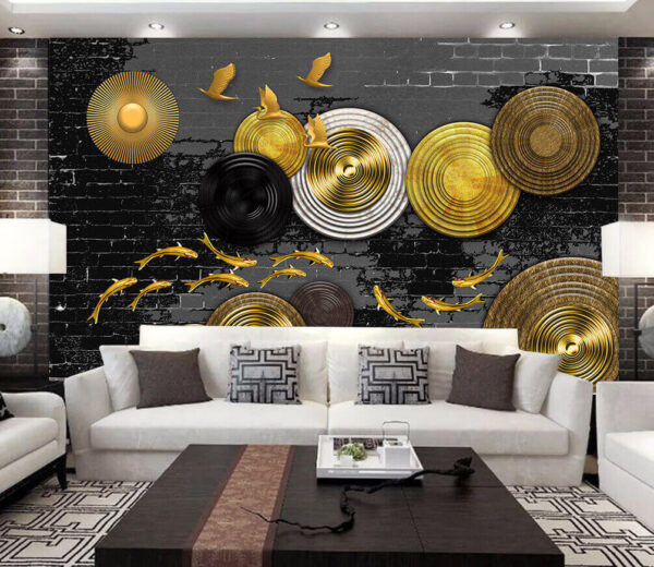 Wall murals Dynamic shapes and colors in harmony Wall murals Dynamic shapes and colors in harmony